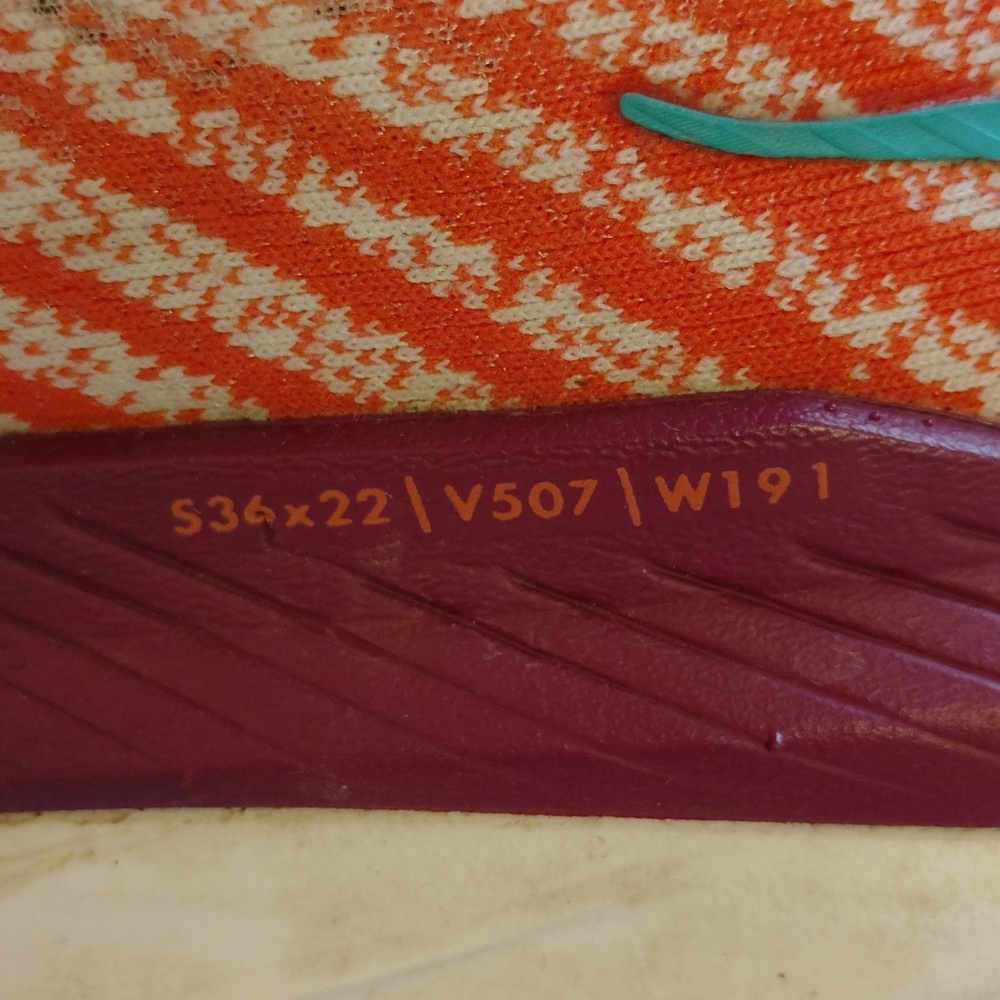 Hoka Mach 5 Shoes in White, Orange, and Purple - Picture 9 of 11